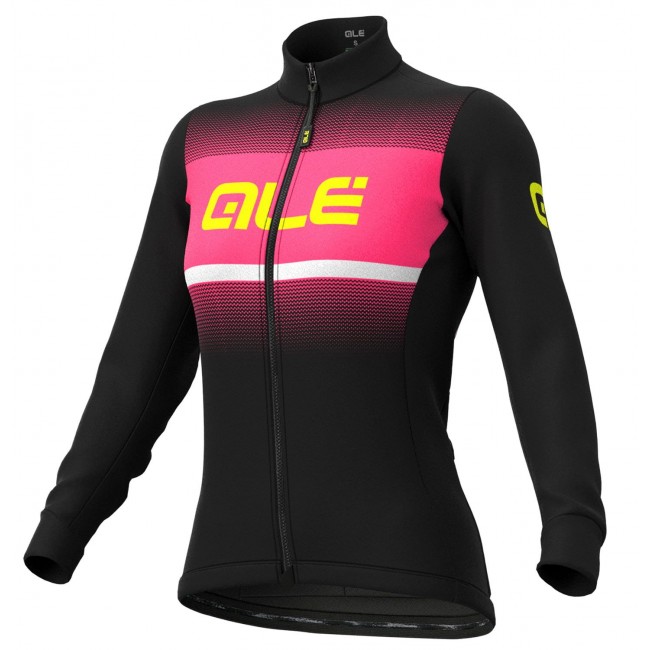 Alé BLEND LADY Radtrikot Damen langarm schwarz/neonpink