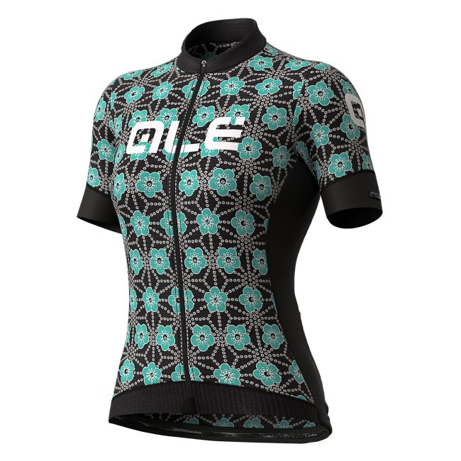 ALE GARDA LADY Radtrikot Damen kurzarm schwarz/celeste