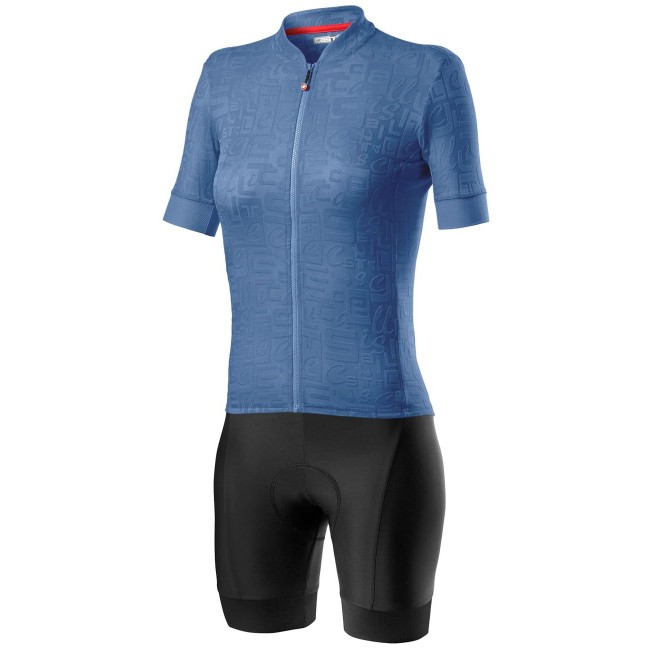 Damen Radsport-Set (Radtrikot Promessa Jacquard+Radhose Prima) blau/schwarz