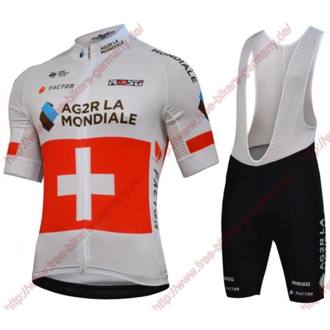 Radsport Team Ag2r La Mondiale 2018 Swiss Champion Radbekleidung Satz Trikot Kurzarm+Trägerh Radtrikot Kaufen