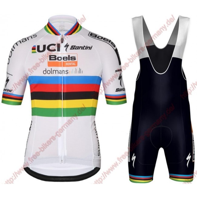 Radsport Boels Dolmans 2018 World Champion Radbekleidung Satz Trikot Kurzarm+Trägerh Radtrikot Kaufen