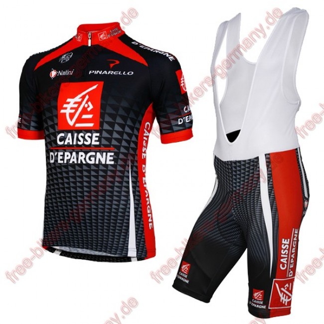 Profiteam 2018 CAISSE D'EPARGNE Radbekleidung Satz Trikot Kurzarm+Trägerh Radtrikot Kaufen