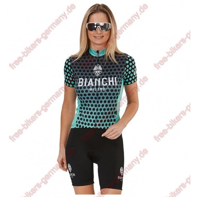 Profiteam 2018 Bianchi Milano Gravina Blau Damen Fahrradbekleidung Trikot Kurzarm+Radhose Radtrikot Kaufen