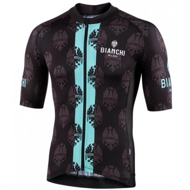 Fahrradbekleidung Radsport 2020 BIANCHI MILANO Roncaccio Trikot Kurzarm Outlet schwarz/Grün Radtrikot Kaufen