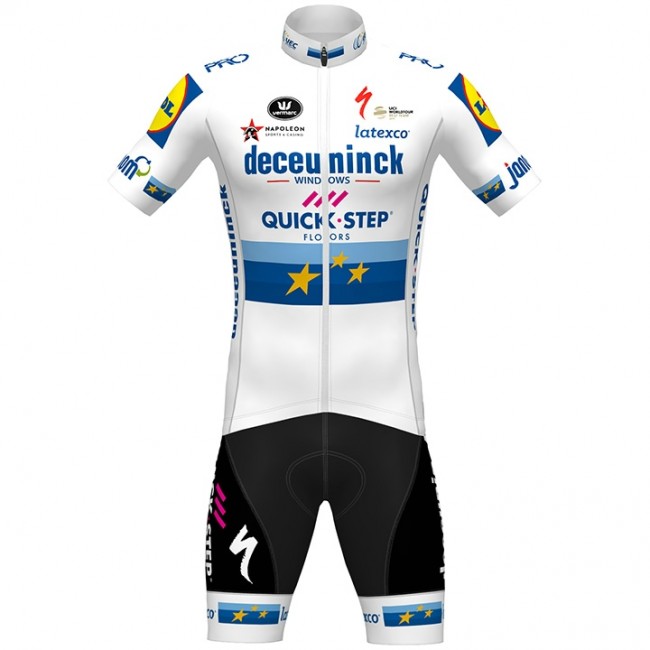 Fahrradbekleidung Radsport 2020 DECEUNINCK QUICK-STEP European Champion Radbekleidung Satz Trikot Kurzarm+Fahrradhose  Radtrikot Kaufen