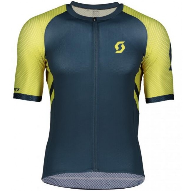 Fahrradbekleidung Radsport 2020 SCOTT RC Premium Climber Trikot Kurzarm Outlet gelb/blau Radtrikot Kaufen