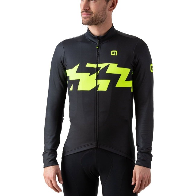 ALE READY Radtrikot langarm schwarz/neongelb