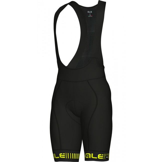 ALE STRADA Trägerhose kurz schwarz/gelb