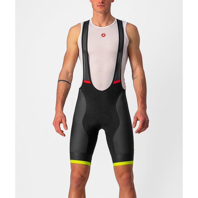 COMPETIZIONE KIT Trägerhose kurz schwarz/neon-gelbgrün (black/electric lime)