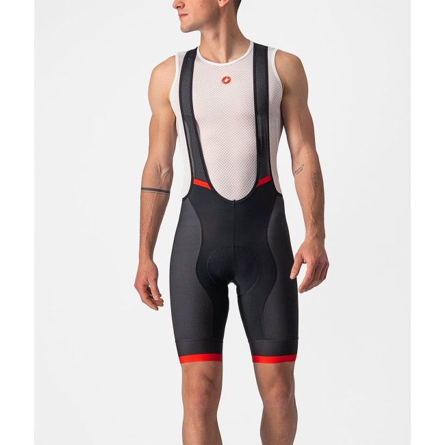 COMPETIZIONE KIT Trägerhose kurz schwarz/rot