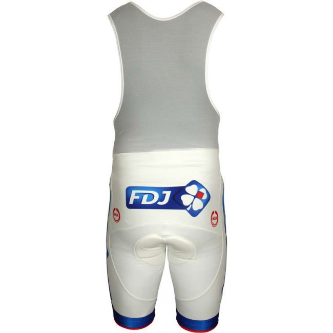 FRANCAISE DES JEUX (FDJ) 2011 Radsport-Profi-Team-Trägerhose weiß FRANCAISE DES JEUX (FDJ) 2011 Radsport-Profi-Team-Trägerhose weiß