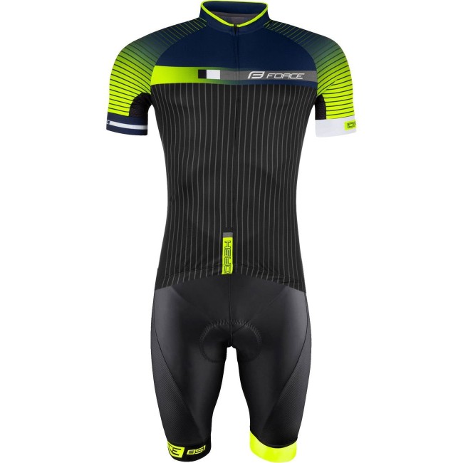 DASH Radsport-Set (Radtrikot+Trägerhose) schwarz/neongelb