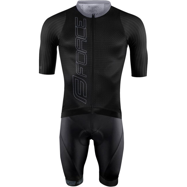 TEAM PRO Radsport-Set (Radtrikot langer RV+Trägerhose) schwarz