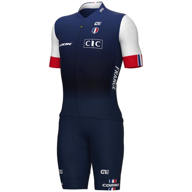 Frankreich 2023 Set (Radtrikot langer RV+Trägerhose)-ALE Radsport-Profi-Team