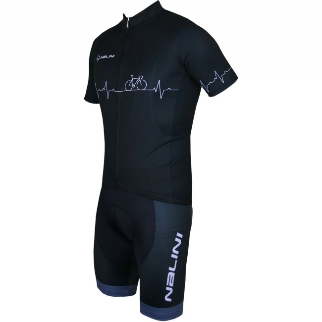 Radsport-Set (Radtrikot Pulse Jersey+Trägerhose Fireball) schwarz