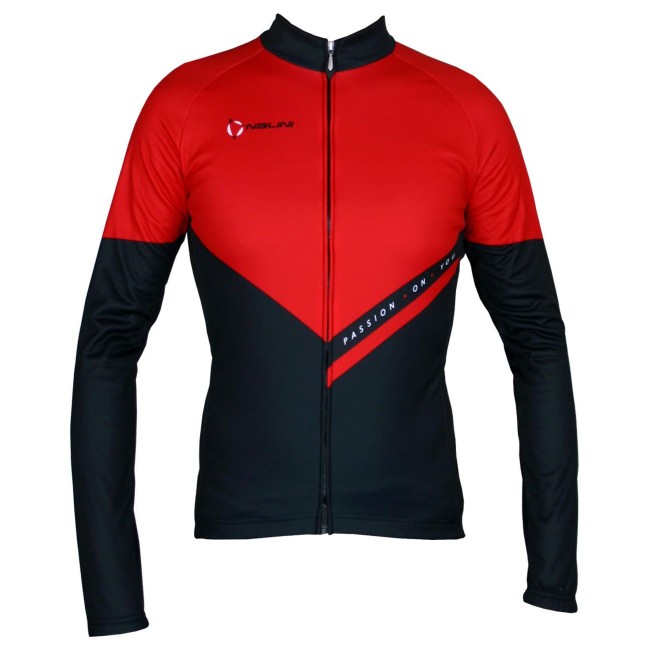 Übergröße REVENGE Radtrikot langarm schwarz/rot