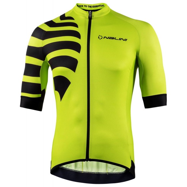 Stripes Jersey Radtrikot kurzarm gelbgrün