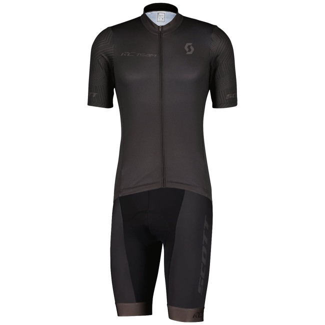 RC TEAM 10 Radsport-Set (Kurzarmtrikot+Trägerhose) schwarz/dunkelgrau