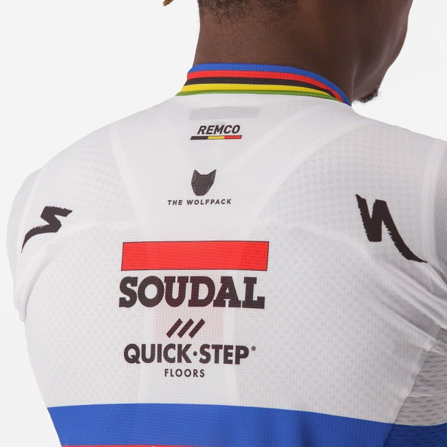 Soudal Quick-Step Straßenrad Weltmeister Regenbogentrikot 2023 Competizione Radtrikot kurzarm-Radsport-Profi-Team Soudal Quick-Step Straßenrad Weltmeister Regenbogentrikot 2023 Competizione Radtrikot kurzarm-Radsport-Profi-Team