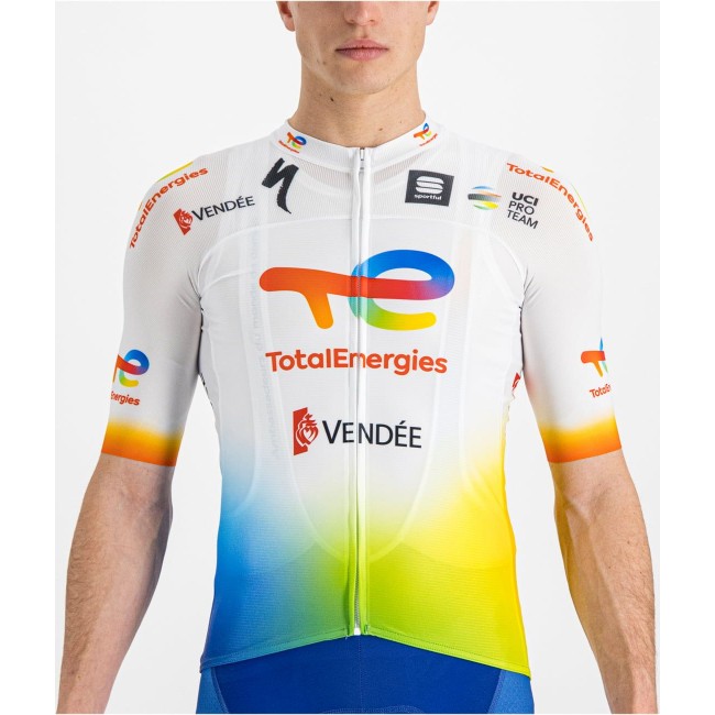 Team TotalEnergies 2022 Radtrikot kurzarm (langer Reißverschluss)-Radsport-Profi-Team