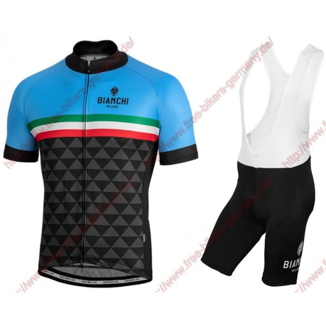 Profiteams BIANCHI MILANO Codigoro blue Radbekleidung Satz Trikot Kurzarm+Trägerhosen Se Radtrikot Kaufen