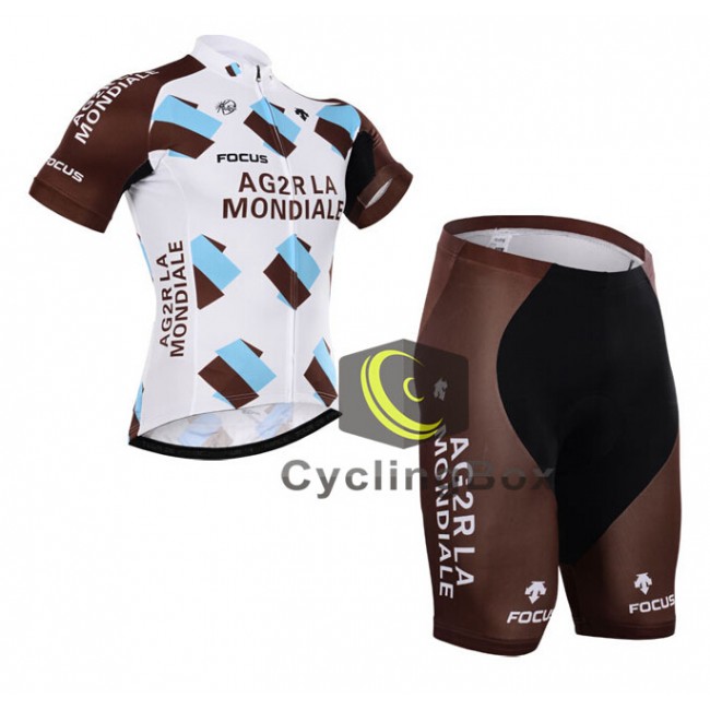 2015 Ag2r La Mondiale Radbekleidung Radtrikot Kurzarm und Fahrradhosen Kurz Radtrikot Kaufen