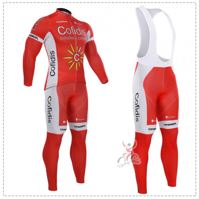 2015 Cofidis Fahrradbekleidung Radtrikot Satz Langarm und Lange Trägerhose Radtrikot Kaufen