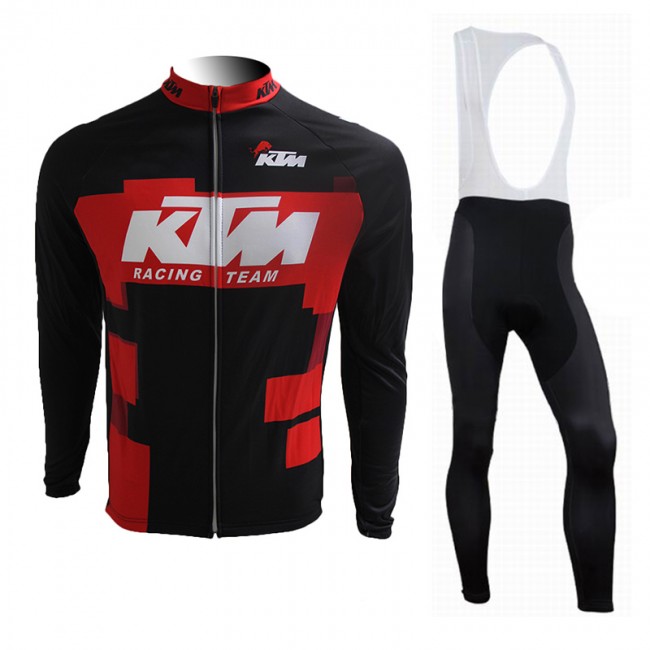 2015 KTM Fahrradbekleidung Radtrikot Satz Langarm und Lange Trägerhose Radtrikot Kaufen