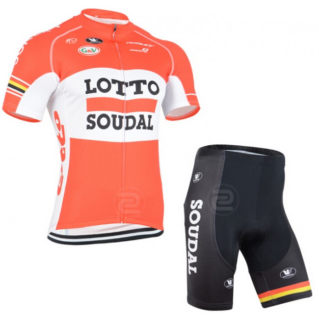 2015 Lotto Soudal Radbekleidung Radtrikot Kurzarm und Fahrradhosen Kurz Radtrikot Kaufen