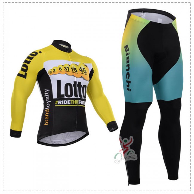2015 Lotto Bianchi Fahrradbekleidung Radtrikot Satz Langarm und Lange Fahrradhose Radtrikot Kaufen