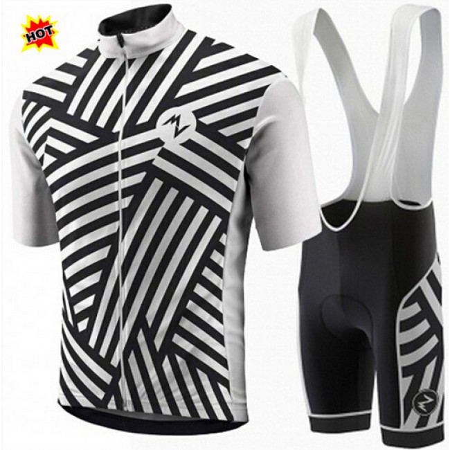 2015 MORVELO Fahrradbekleidung Satz Fahrradtrikot Kurzarm Trikot und Kurz Trägerhose schwarz Weiß Radtrikot Kaufen