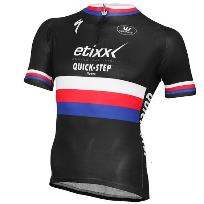 2015 Etixx Quick-Step Champion Tsjechisch Radtrikot Kurzarm Radtrikot Kaufen