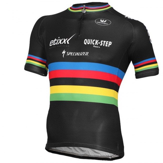2015 Etixx Quick-Step Champion Du Monde Radtrikot Kurzarm Radtrikot Kaufen