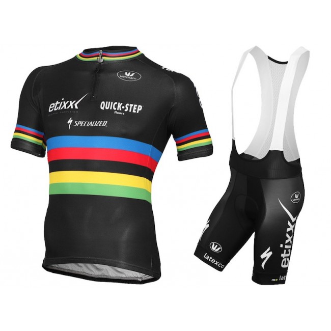 Etixx Quick-Step Champion Du Monde 2015 Fahrradbekleidung Satz Fahrradtrikot Kurzarm Trikot und Kurz Trägerhose Radtrikot Kaufen