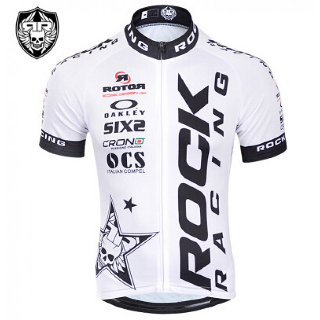 2015 Rock Racing Radtrikot Kurzarm Weiß Radtrikot Kaufen