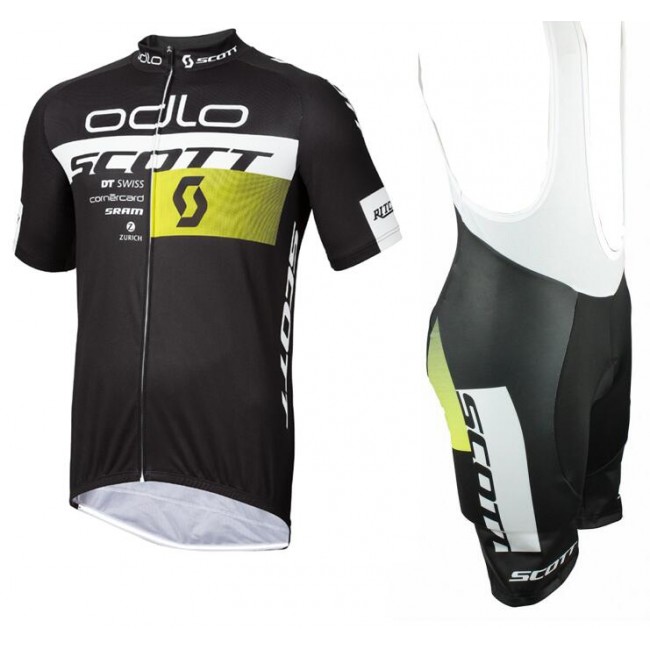 2015 Odlo Scott Swiss Gelb Fahrradbekleidung Satz Fahrradtrikot Kurzarm Trikot und Kurz Trägerhose Radtrikot Kaufen