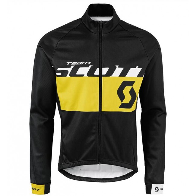 2015 SCOTT RC Fahrradtrikot Langarm Schwarz/Gelb Radtrikot Kaufen