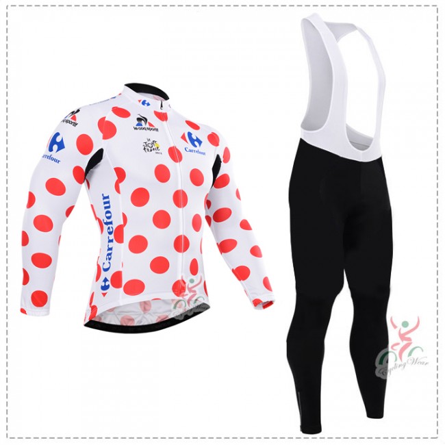 2015 Tour de France Fahrradbekleidung Radtrikot Satz Langarm und Lange Trägerhose Radtrikot Kaufen