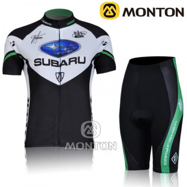 2011 SUBARU Damen Radbekleidung Radtrikot Kurzarm und Fahrradhosen Kurz Grün Radtrikot Kaufen