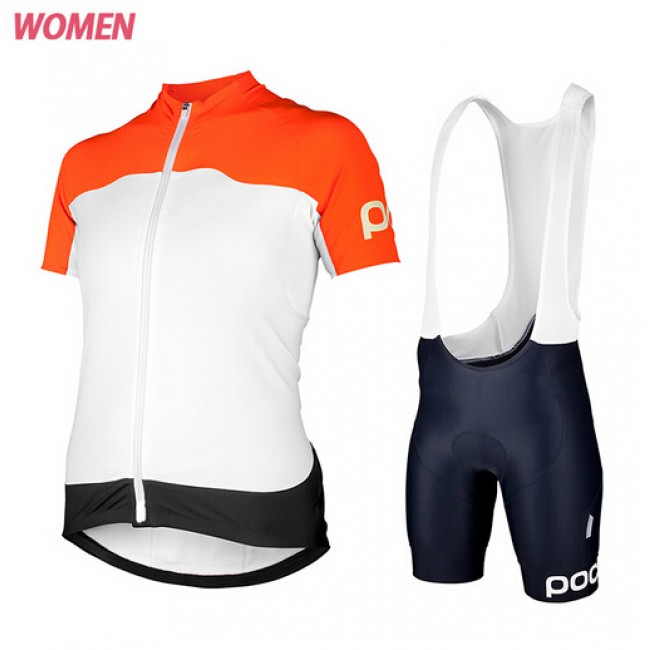 2015 POC Damen orange Fahrradbekleidung Satz Fahrradtrikot Kurzarm Trikot und Kurz Trägerhose Radtrikot Kaufen