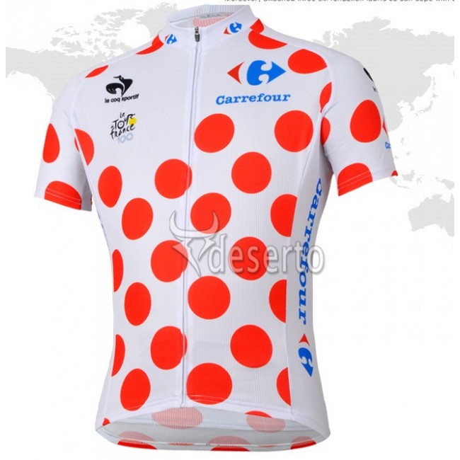 Tour de France le coq sportif Gepunktetes Trikot Radtrikot Kurzarm Radtrikot Kaufen