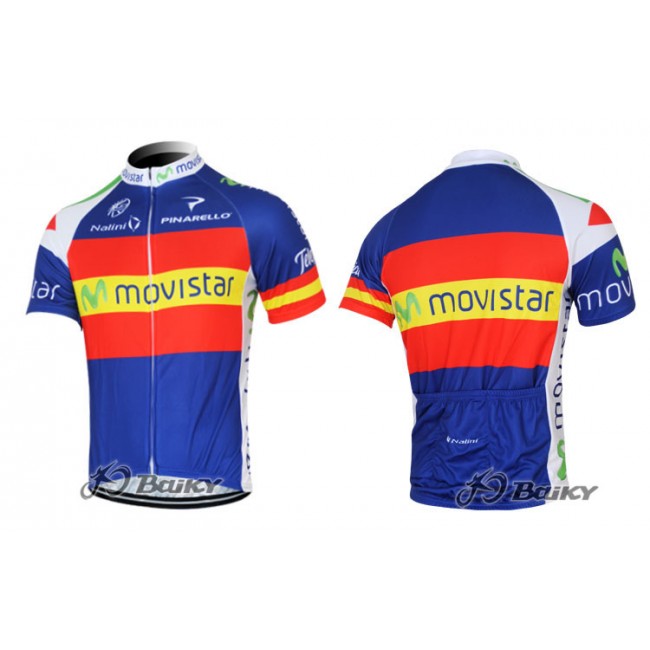 2012 Movistar Radtrikot Kurzarm Blau Rot Radtrikot Kaufen