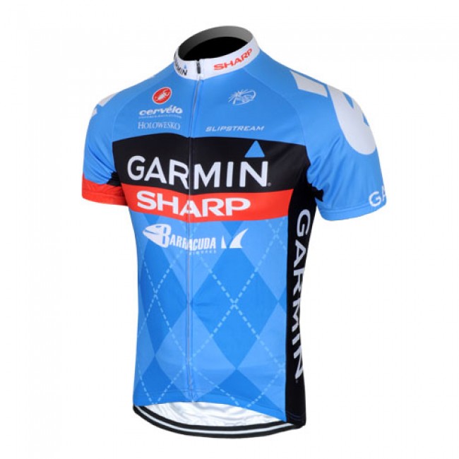 2013 Garmin Sharp Barracuda Cervelo Radtrikot Kurzarm Blau Radtrikot Kaufen