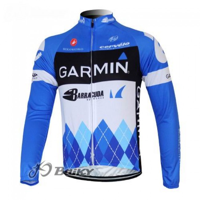 Garmin Barracuda Pro Team Fahrradtrikot Langarm Blau Weiß Radtrikot Kaufen
