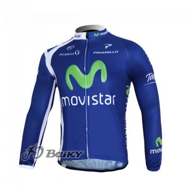 Movistar Team Fahrradtrikot Langarm Blau Radtrikot Kaufen