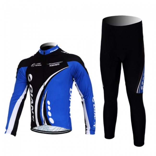 Giant kenda pro Radbekleidung Satz Fahrradtrikot Langarm und Lang Radhose Schwarz Blau Radtrikot Kaufen