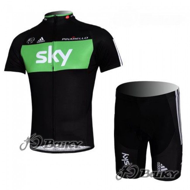 SKY Pro Team Radbekleidung Radtrikot Kurzarm und Fahrradhosen Kurz Schwarz Grün Radtrikot Kaufen