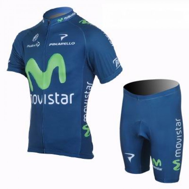 2013 Movistar Team Radtrikot Kurzarm und Kurz Radhose Kits Blau Radtrikot Kaufen