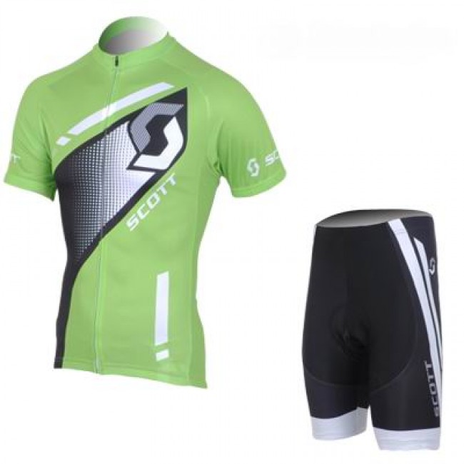 2013 Scott Racing Radtrikot Kurzarm und Kurz Radhose Kits Grün Schwarz Radtrikot Kaufen