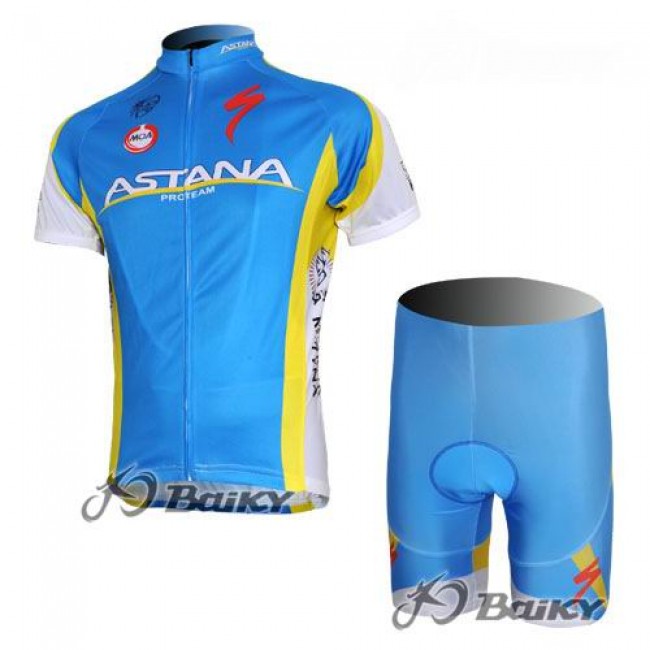 Astana Pro Team Radtrikot Kurzarm Kurz Radhose Kits Blau Radtrikot Kaufen